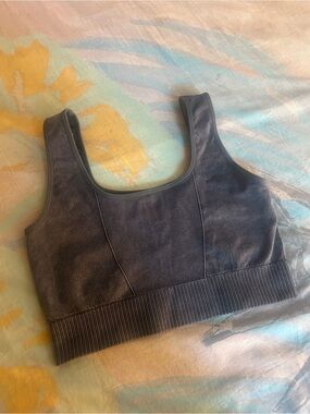 Bella Movement • Charcoal Ribbed Stone Wash Sports Bra